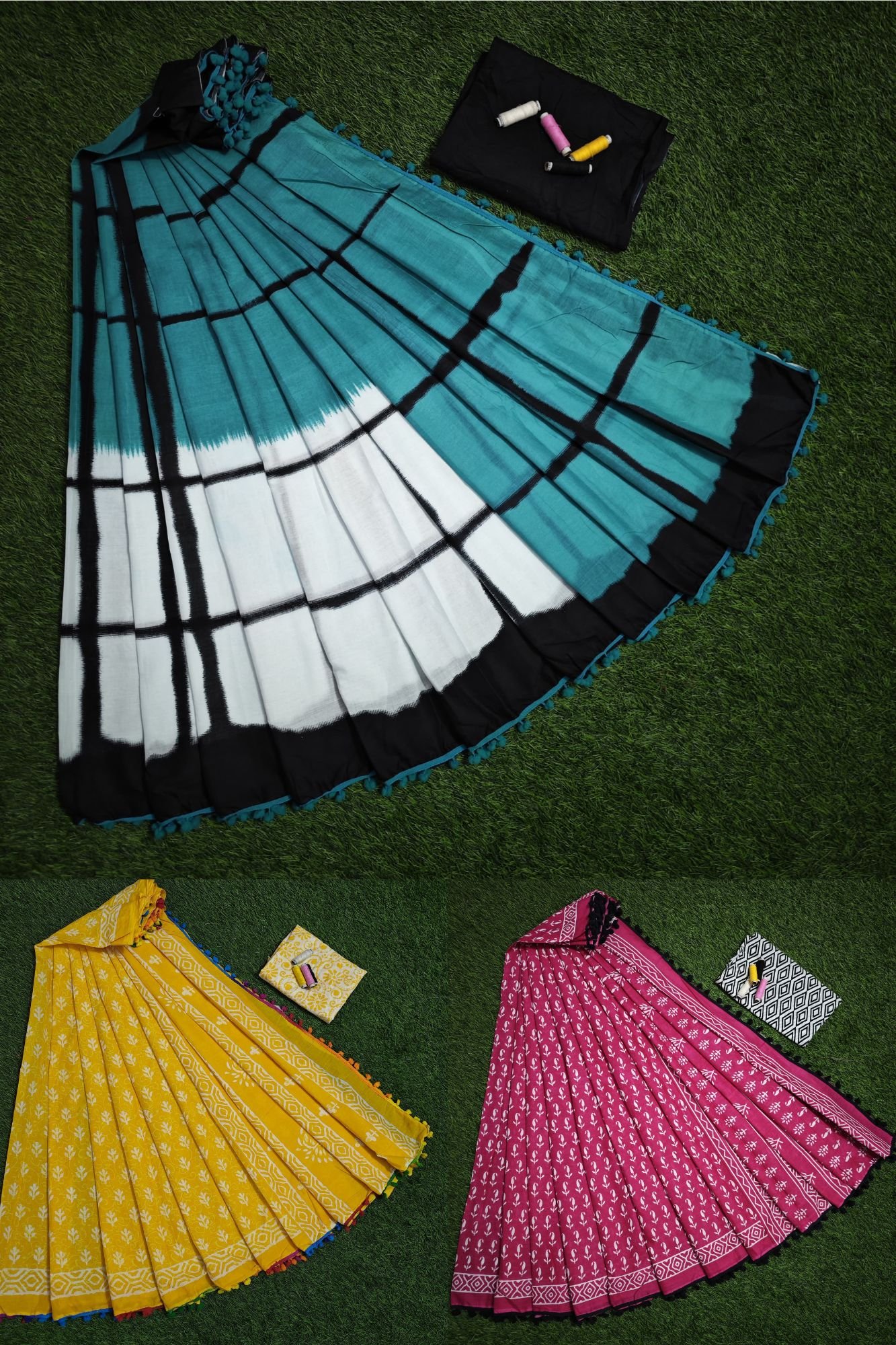 Cotton Mulmul With Pompom