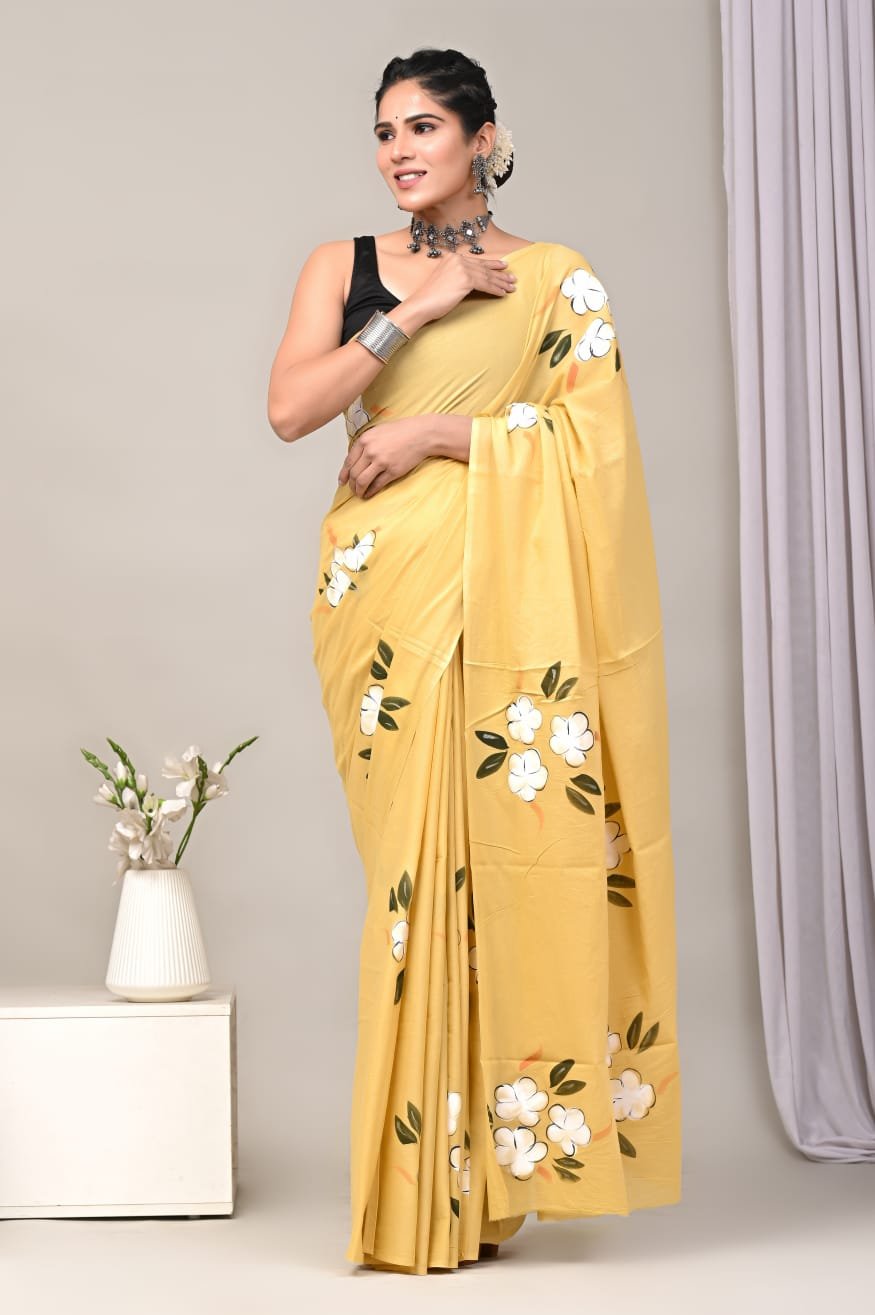 Hand Painted Cotton Sarees